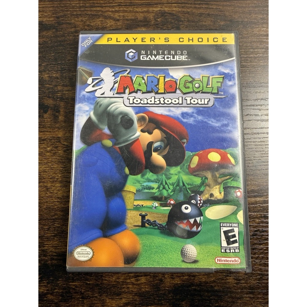 Mario Golf Toadstool Tour Case Only Black Label Nintendo Gamecube NO GAME/MANUAL
